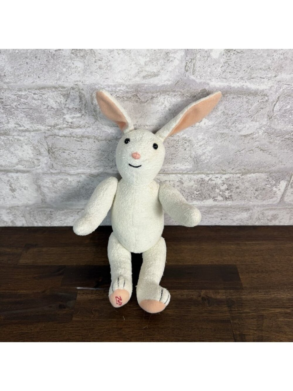 Vintage Zutano Cream Plush Bunny Poseable  5250